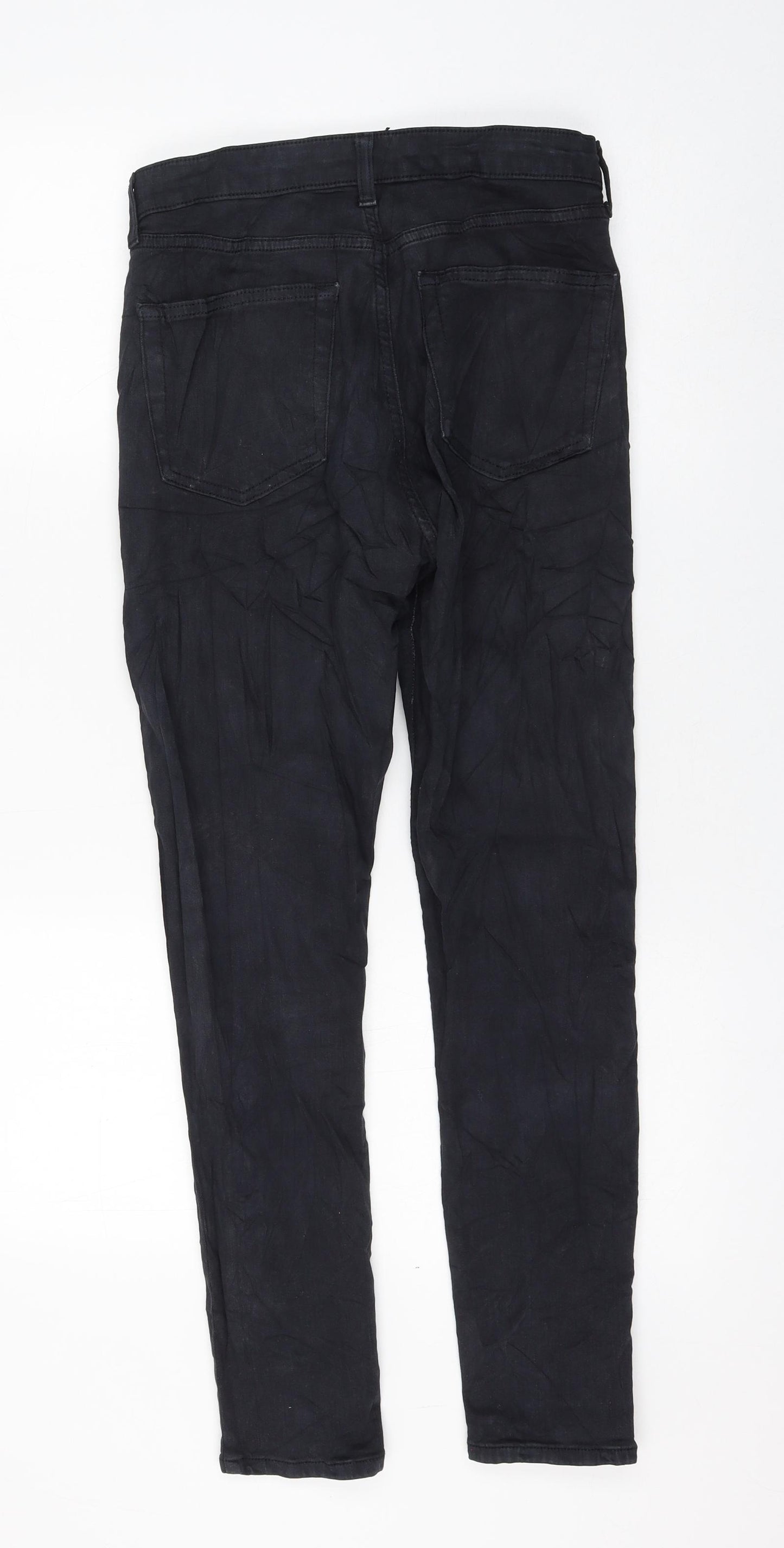 Topshop Womens Black Cotton Skinny Jeans Size 28 in L32 in Regular Zip