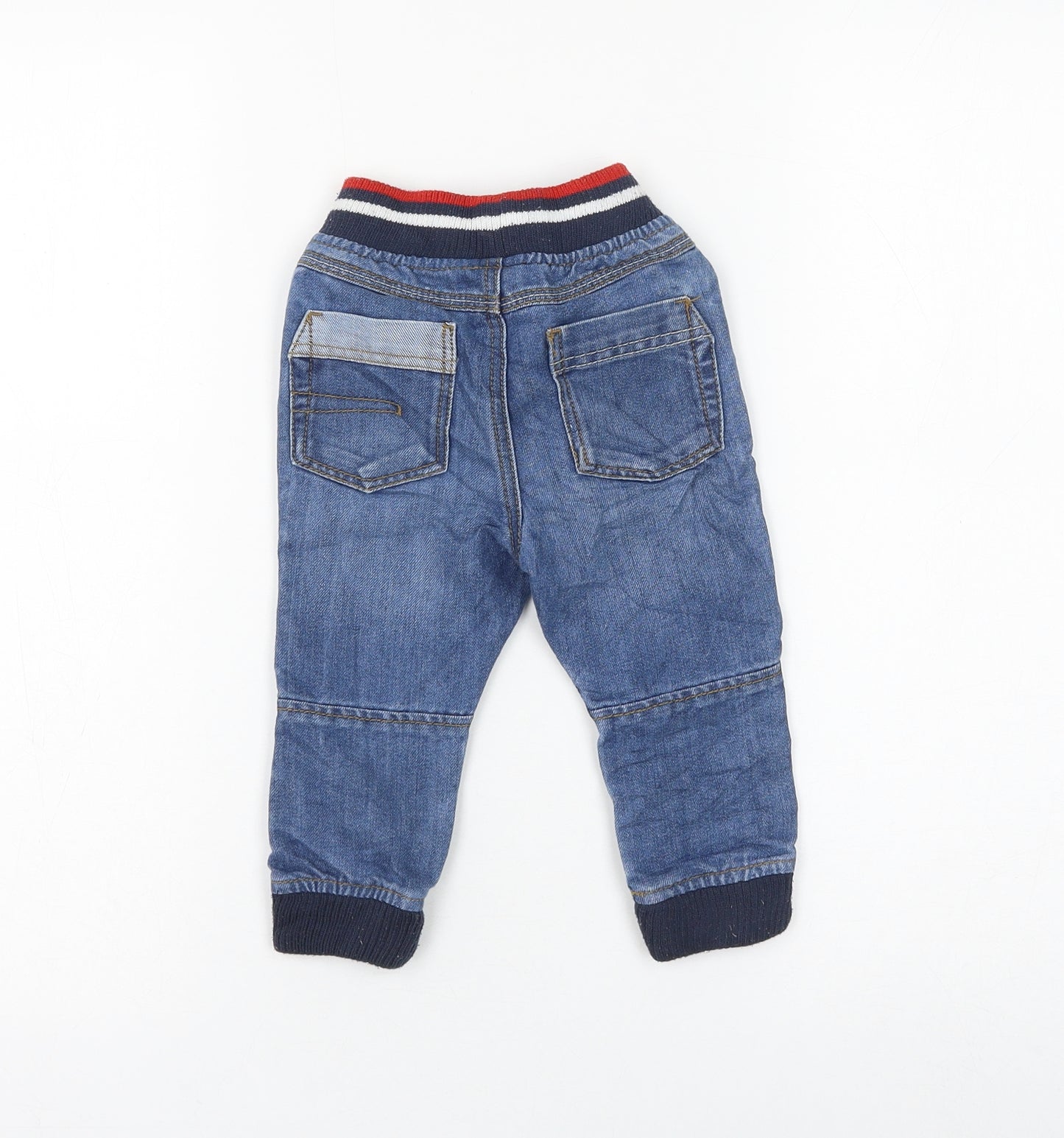 TU Boys Blue Cotton Capri Jeans Size 18-24 Months Drawstring