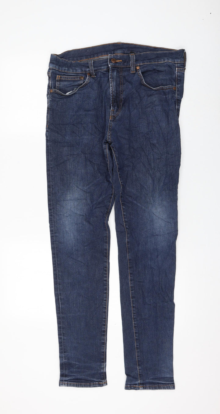 H&M Womens Blue Cotton Skinny Jeans Size 34 in L31 in Regular Zip