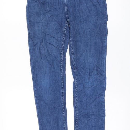 Topshop Womens Blue Cotton Skinny Jeans Size 28 in L30 in Regular Zip