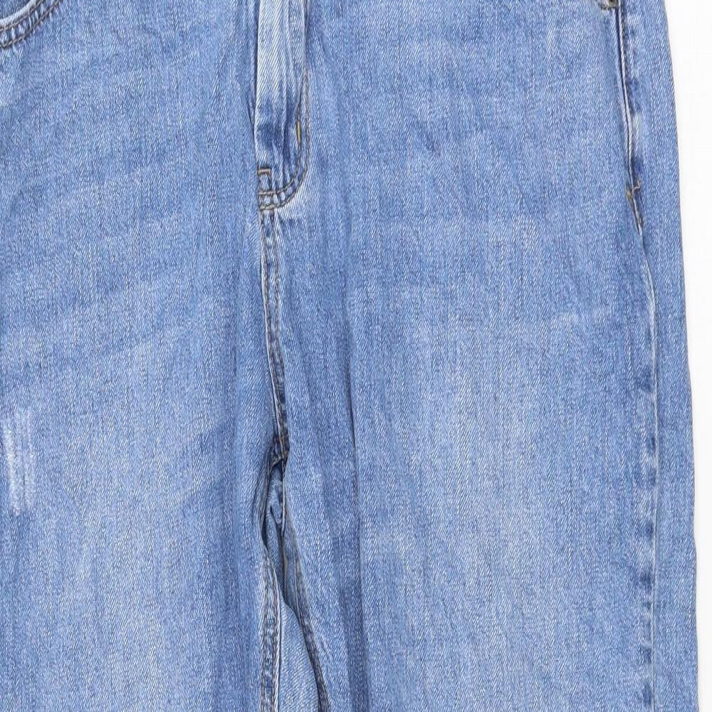 Hush Womens Blue Cotton Straight Jeans Size 16 L27 in Regular Zip