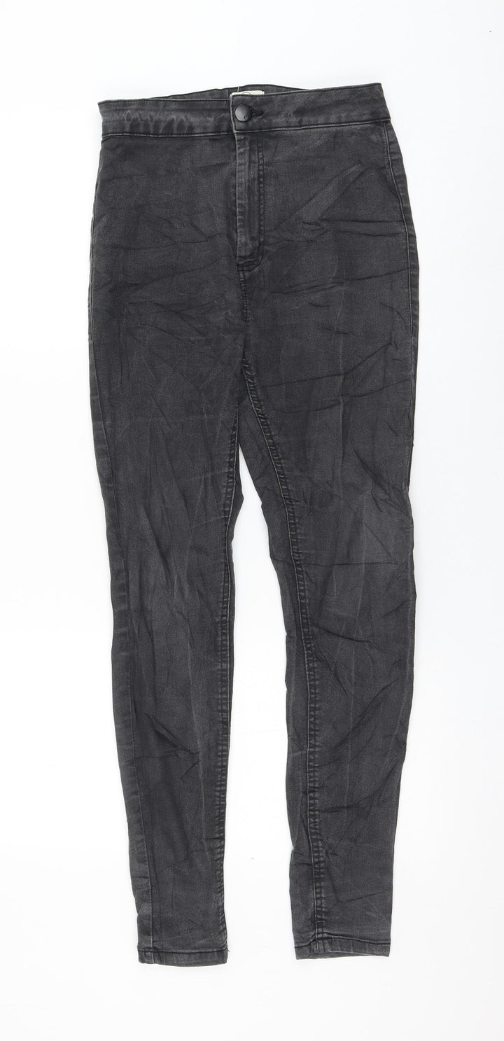 91 Womens Black Cotton Skinny Jeans Size 12 L28 in Regular Zip