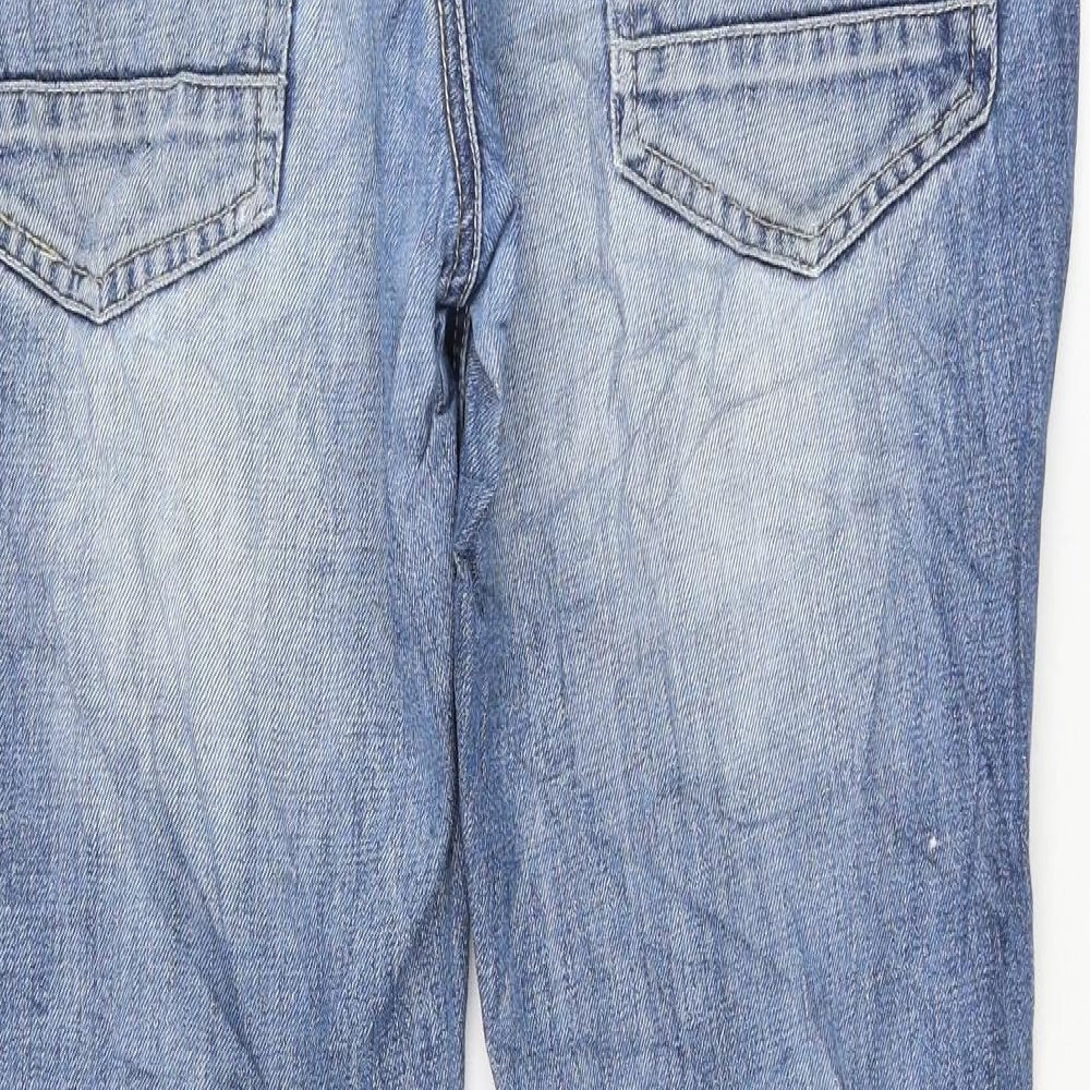 F&F Mens Blue Polyester Straight Jeans Size 32 in L32 in Regular Zip
