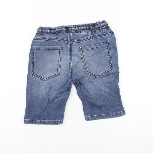 NEXT Girls Blue Cotton Bermuda Shorts Size 7 Years Regular Drawstring