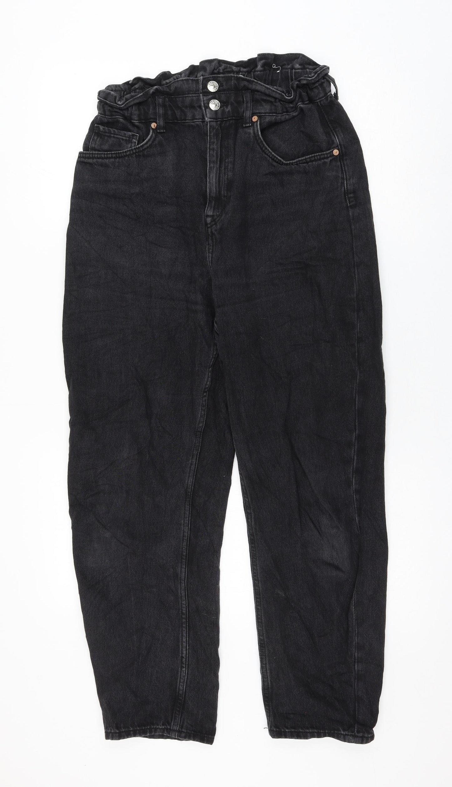 Mango Womens Black Cotton Mom Jeans Size 30 in L26 in Regular Zip
