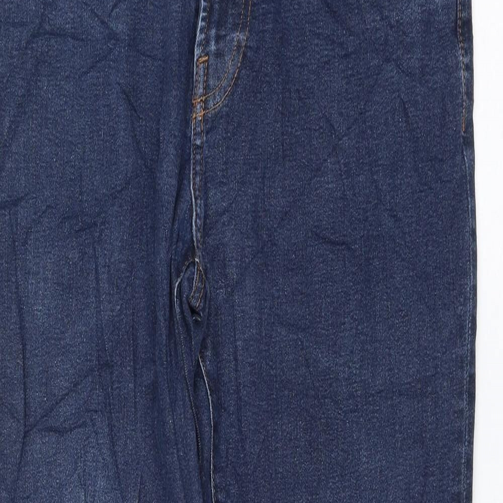 H&M Womens Blue Cotton Straight Jeans Size 34 in L32 in Regular Zip