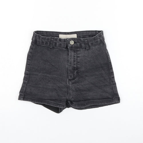Topshop Womens Grey Cotton Hot Pants Shorts Size 8 L3 in Regular Zip