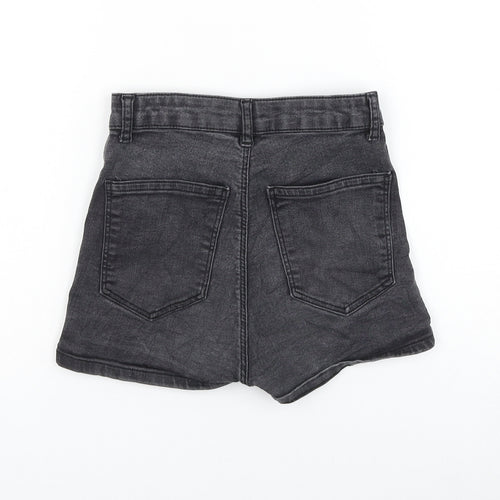 Topshop Womens Grey Cotton Hot Pants Shorts Size 8 L3 in Regular Zip