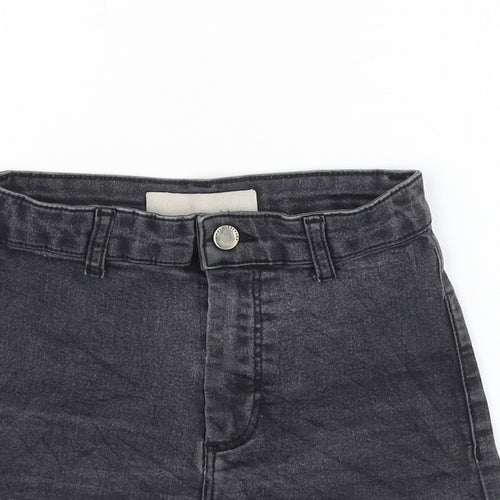 Topshop Womens Grey Cotton Hot Pants Shorts Size 8 L3 in Regular Zip