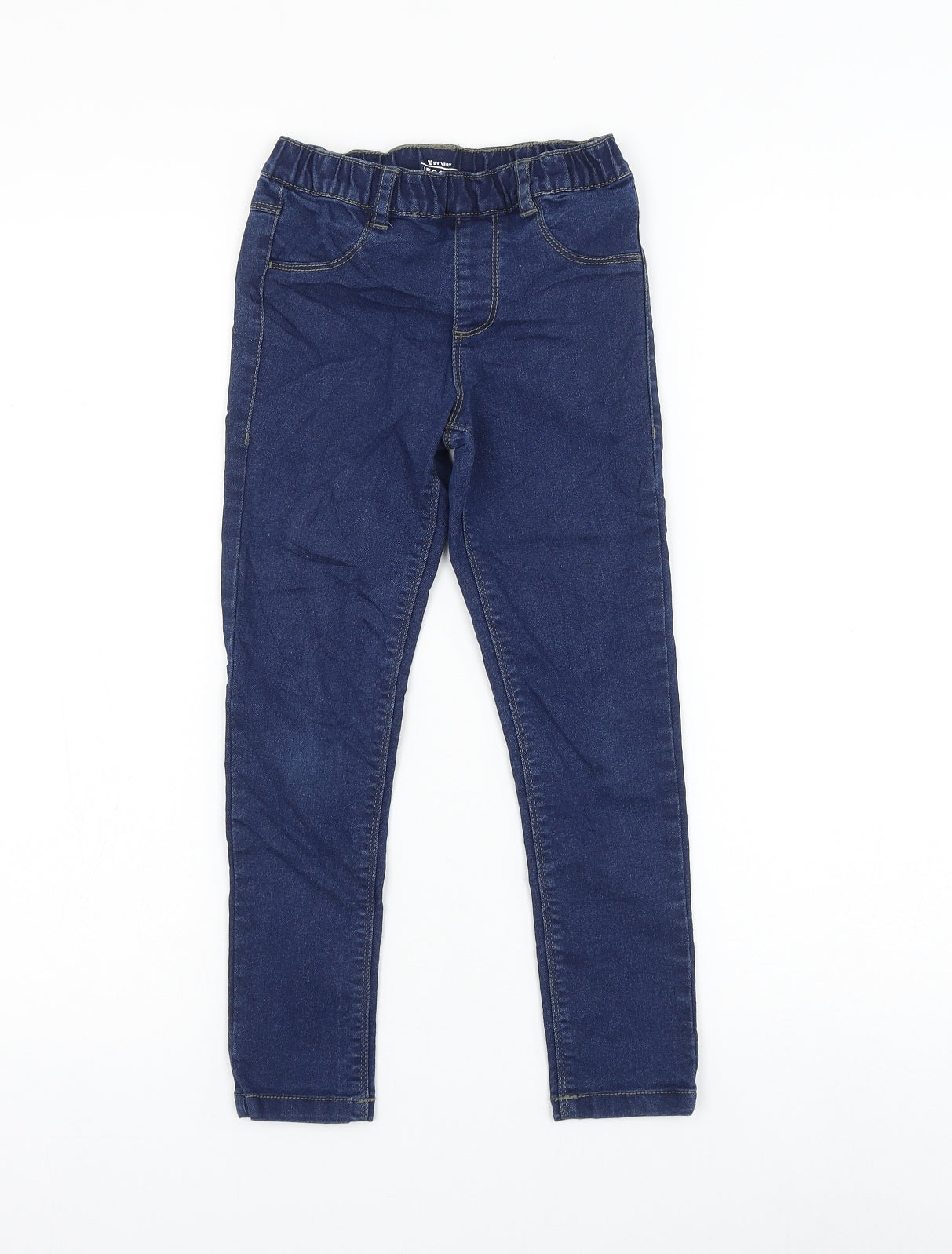 Very Girls Blue Cotton Skinny Jeans Size 6-7 Years Regular Pullover