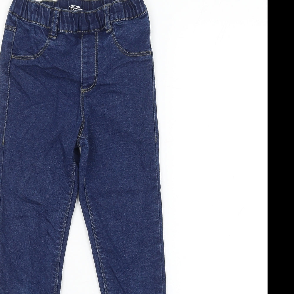Very Girls Blue Cotton Skinny Jeans Size 6-7 Years Regular Pullover