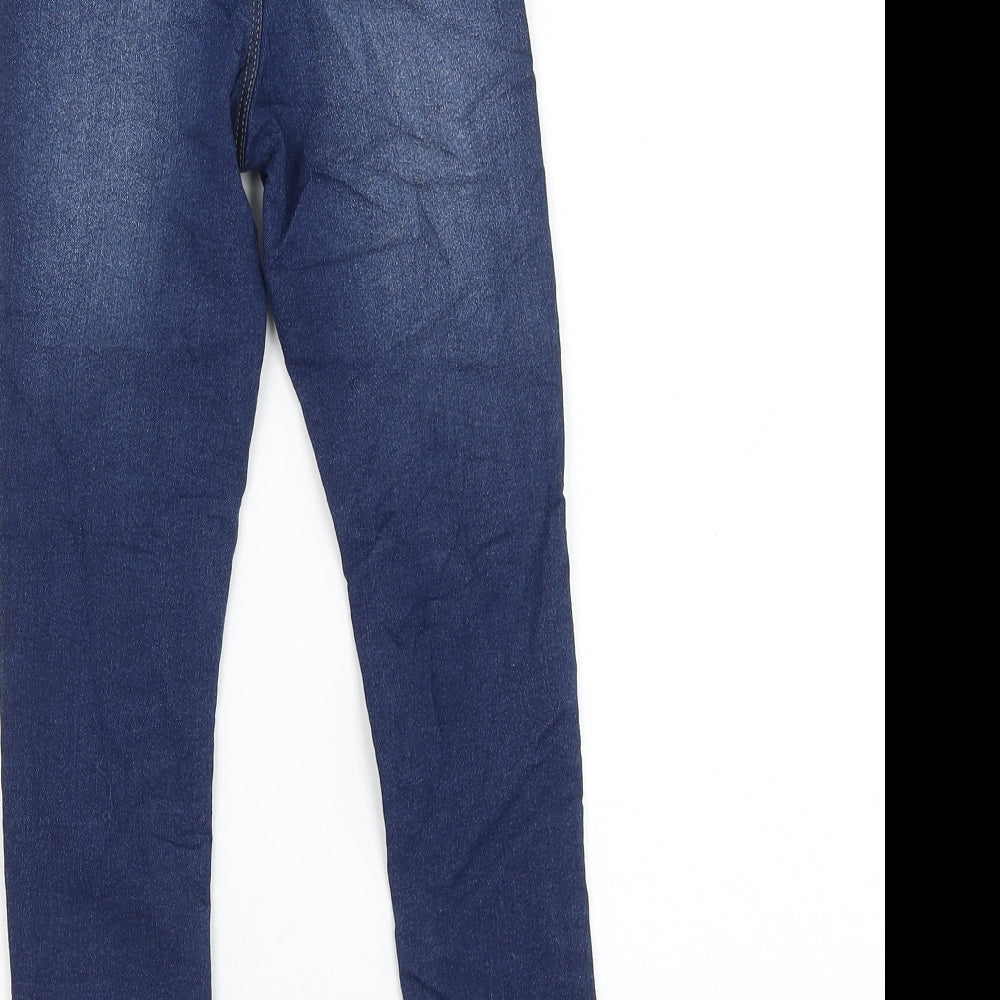 Very Girls Blue Cotton Skinny Jeans Size 6-7 Years Regular Pullover