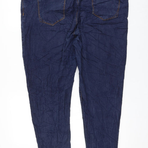 Yours Womens Blue Polyester Skinny Jeans Size 24 L28 in Regular Zip