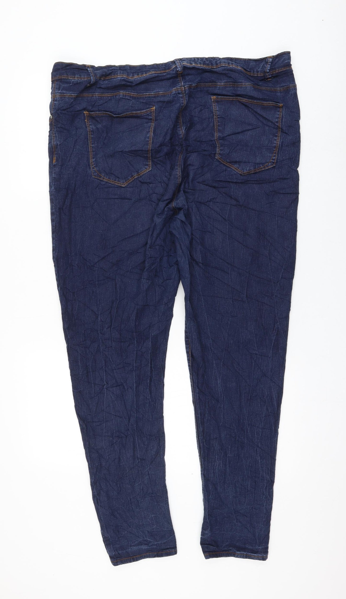 Yours Womens Blue Polyester Skinny Jeans Size 24 L28 in Regular Zip
