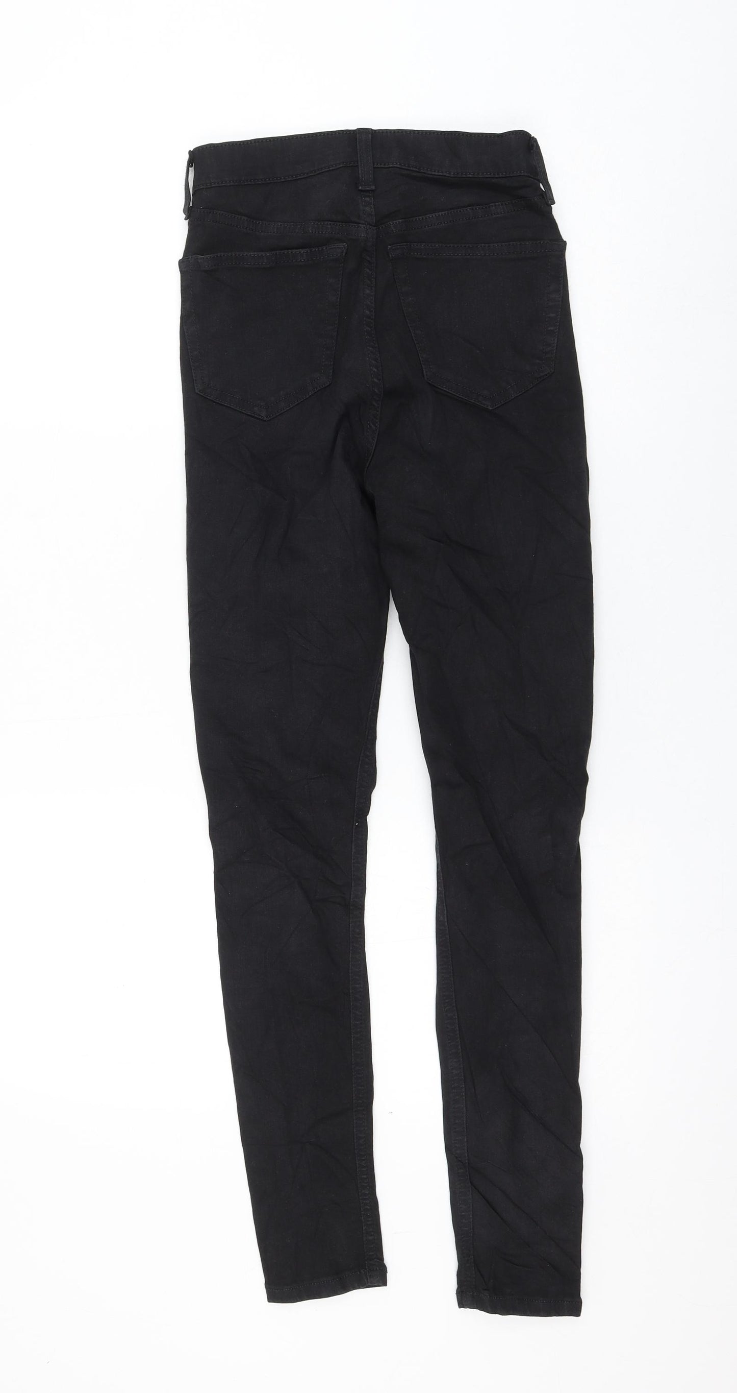 Topshop Womens Black Cotton Skinny Jeans Size 24 in L32 in Regular Zip