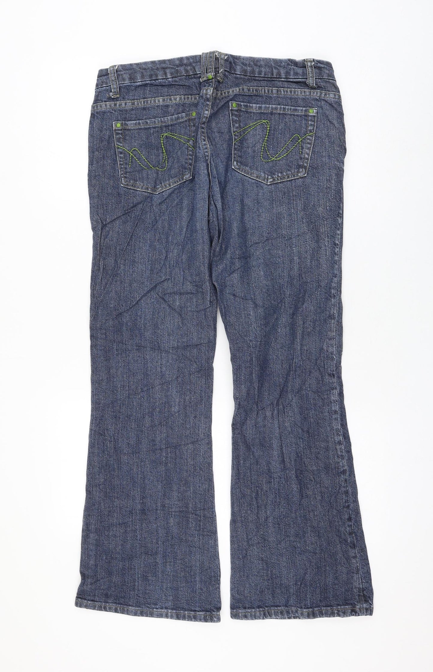 Dorothy Perkins Womens Blue Cotton Bootcut Jeans Size 12 L28 in Regular Zip