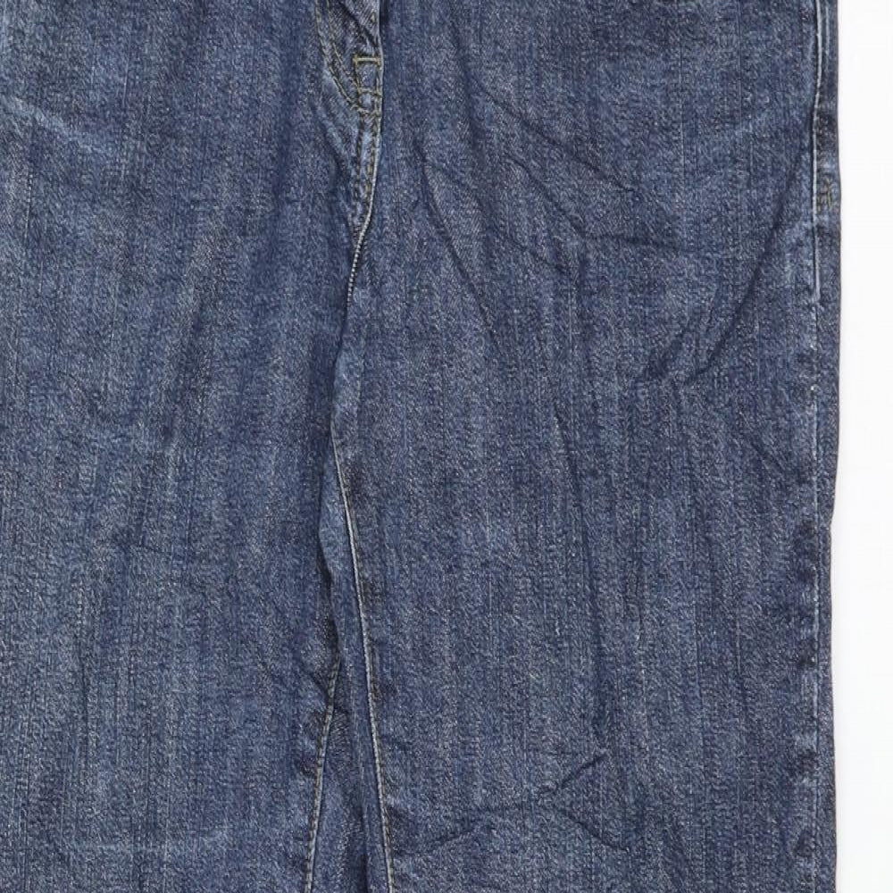 Dorothy Perkins Womens Blue Cotton Bootcut Jeans Size 12 L28 in Regular Zip