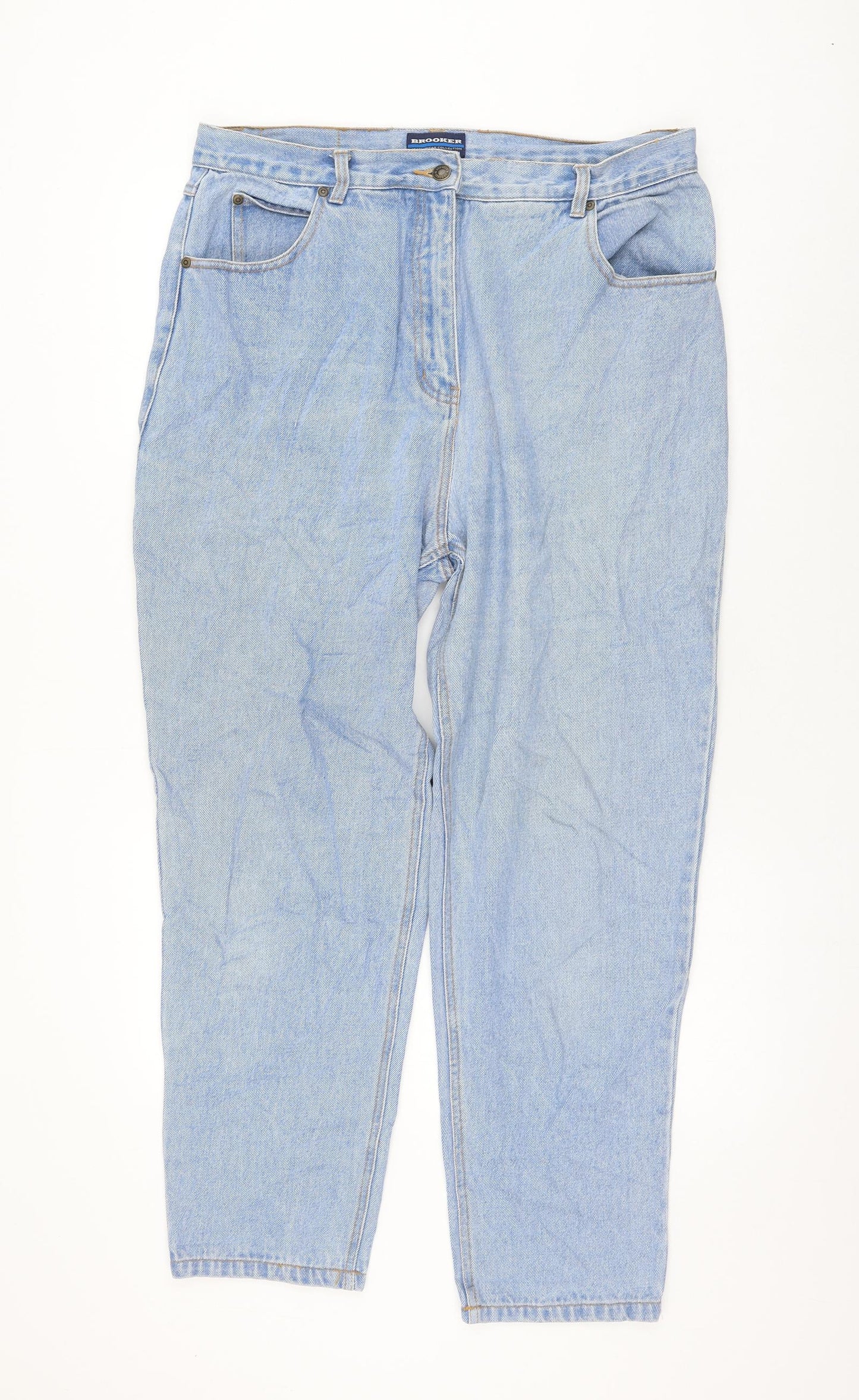 Brooker Womens Blue Polyester Straight Jeans Size 34 in L28 in Regular Zip