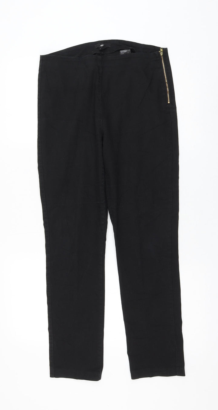 H&M Womens Black Cotton Skinny Jeans Size 12 L27 in Regular Zip