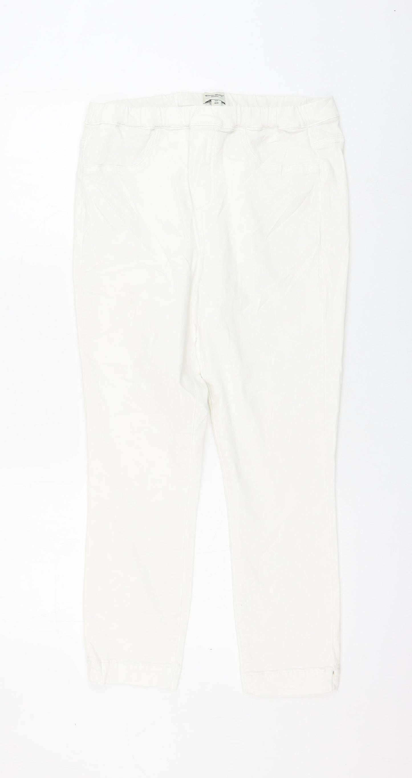 White Stuff Womens White Cotton Jegging Jeans Size 14 L25 in Regular