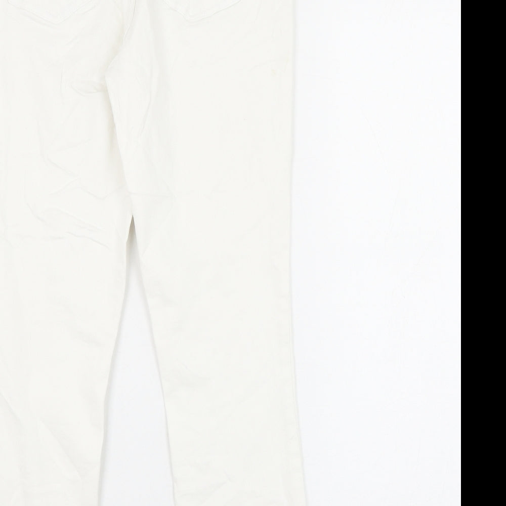 White Stuff Womens White Cotton Jegging Jeans Size 14 L25 in Regular