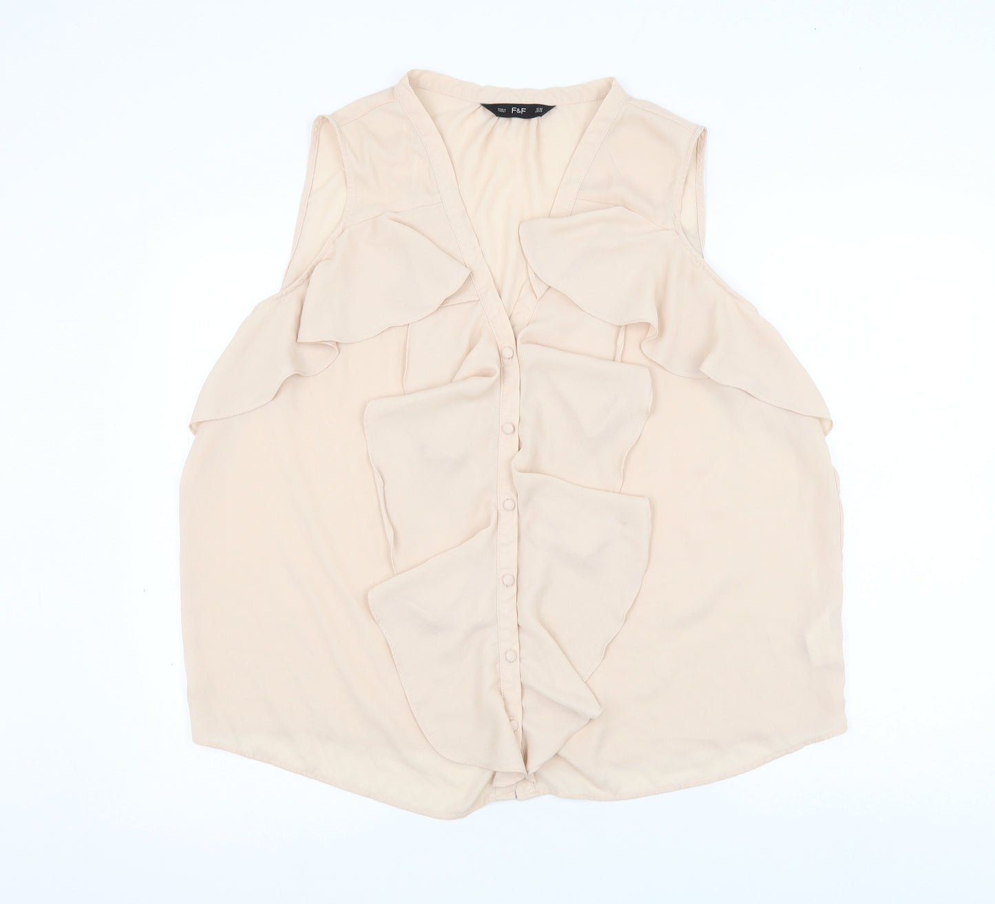 F&F Womens Pink Polyester Basic Blouse Size 22 V-Neck