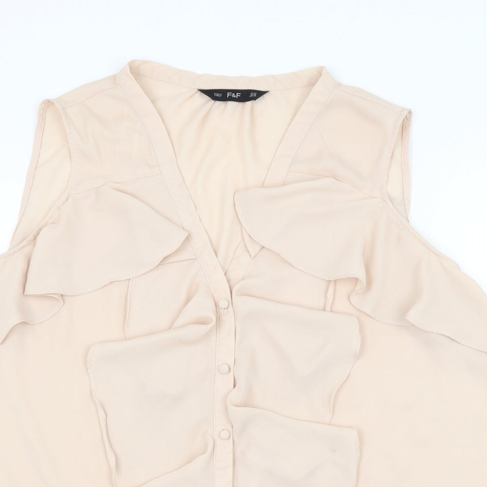 F&F Womens Pink Polyester Basic Blouse Size 22 V-Neck