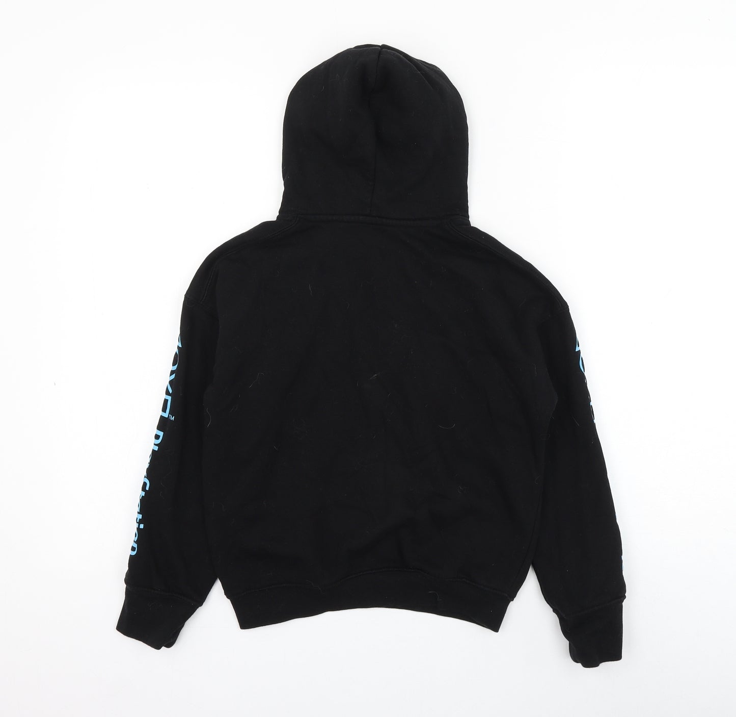 H&M Boys Black Cotton Pullover Hoodie Size 8-9 Years Pullover - Playstation