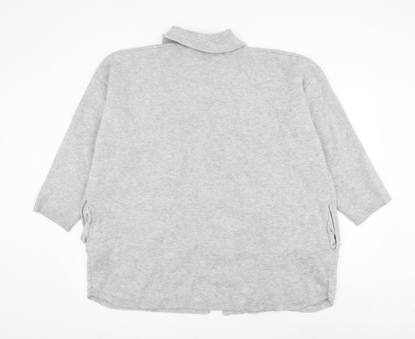 Primark Womens Grey Collared Polyester Cardigan Jumper Size 12
