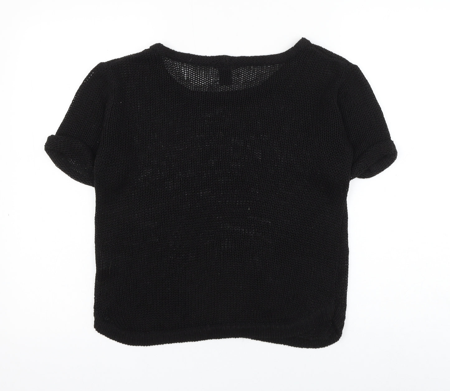 H&M Womens Black Round Neck Acrylic Pullover Jumper Size S
