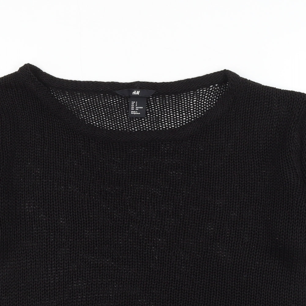 H&M Womens Black Round Neck Acrylic Pullover Jumper Size S