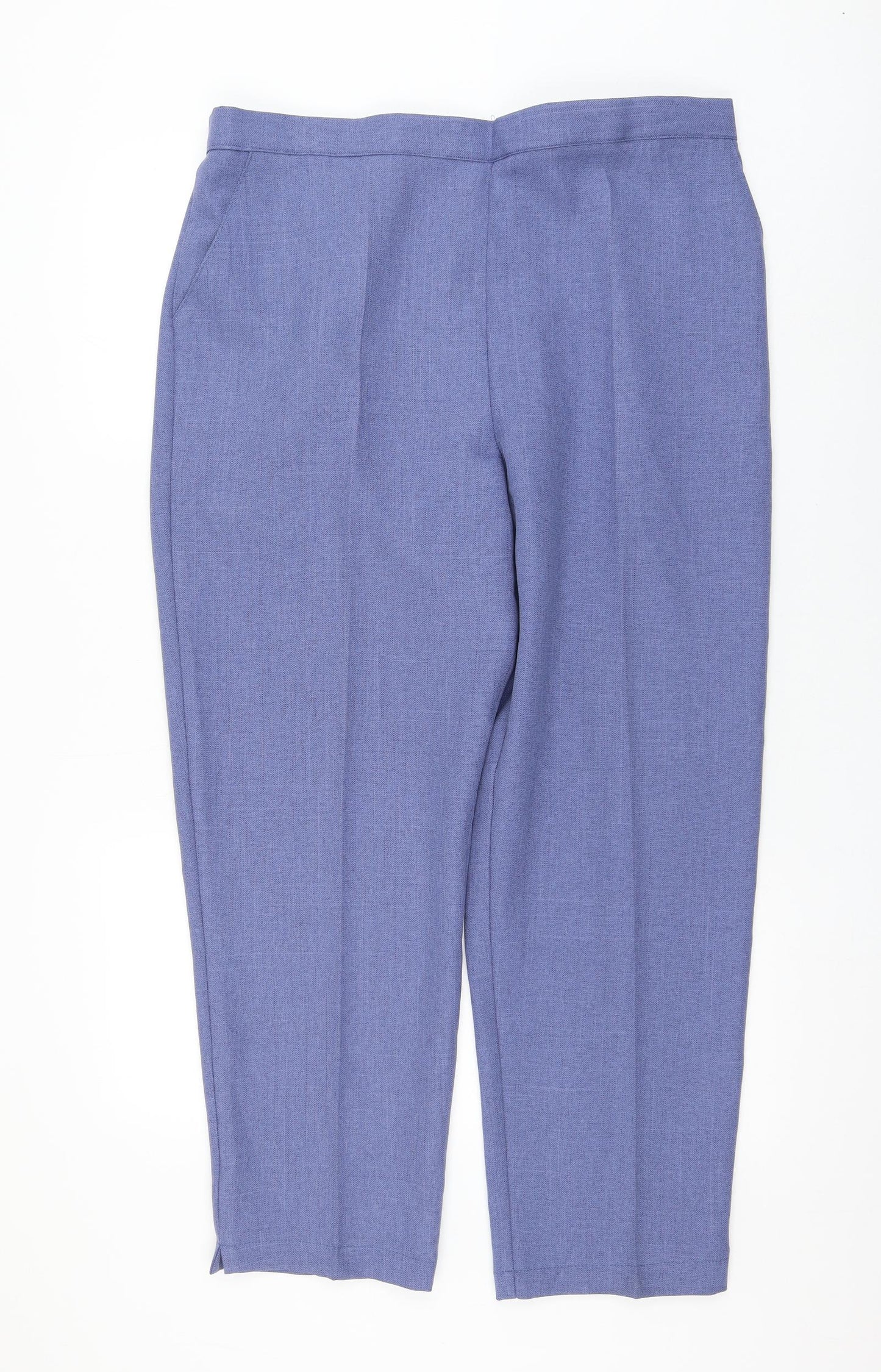 Emma Womens Blue Polyester Trousers Size 20 L28 in Regular