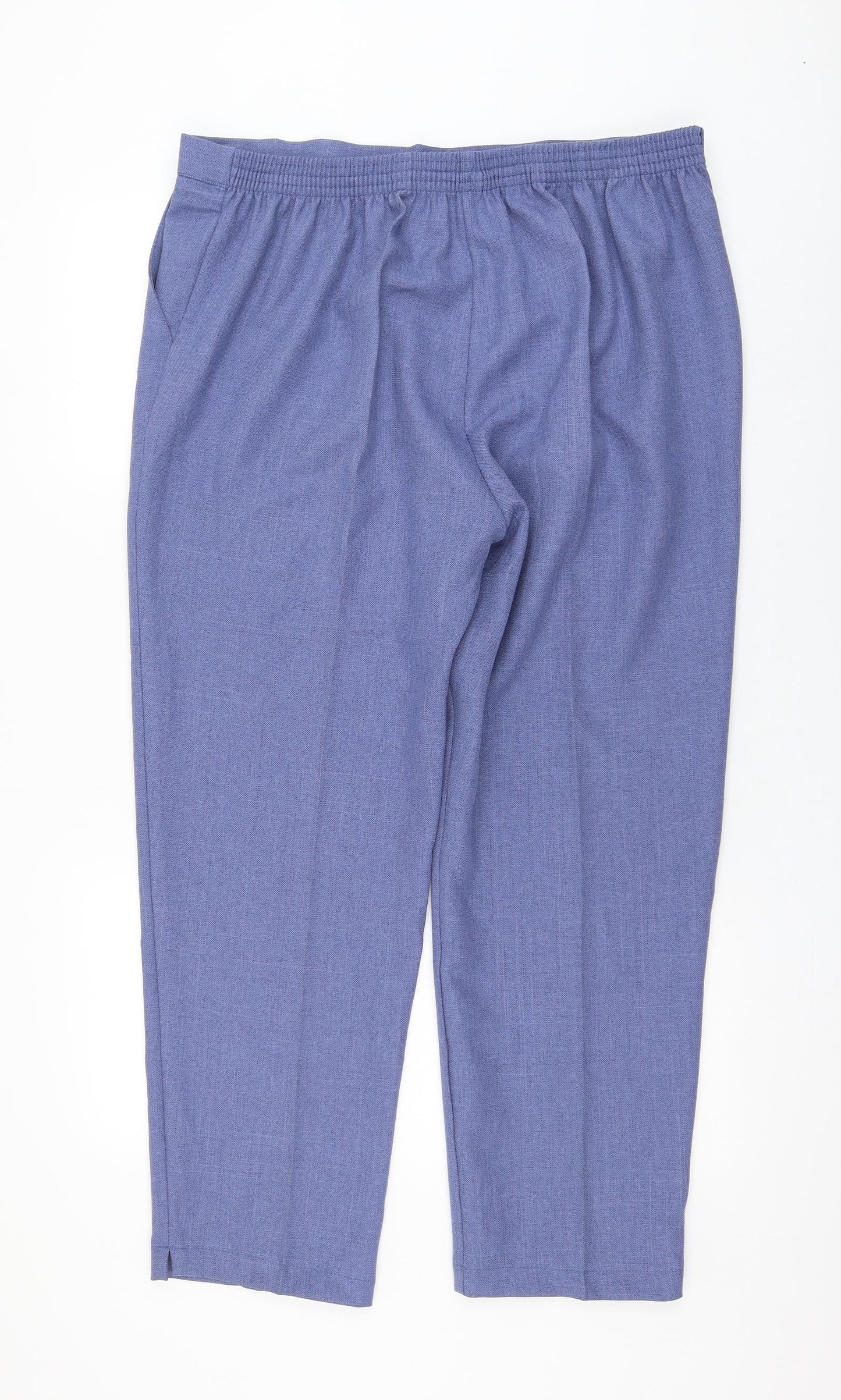 Emma Womens Blue Polyester Trousers Size 20 L28 in Regular
