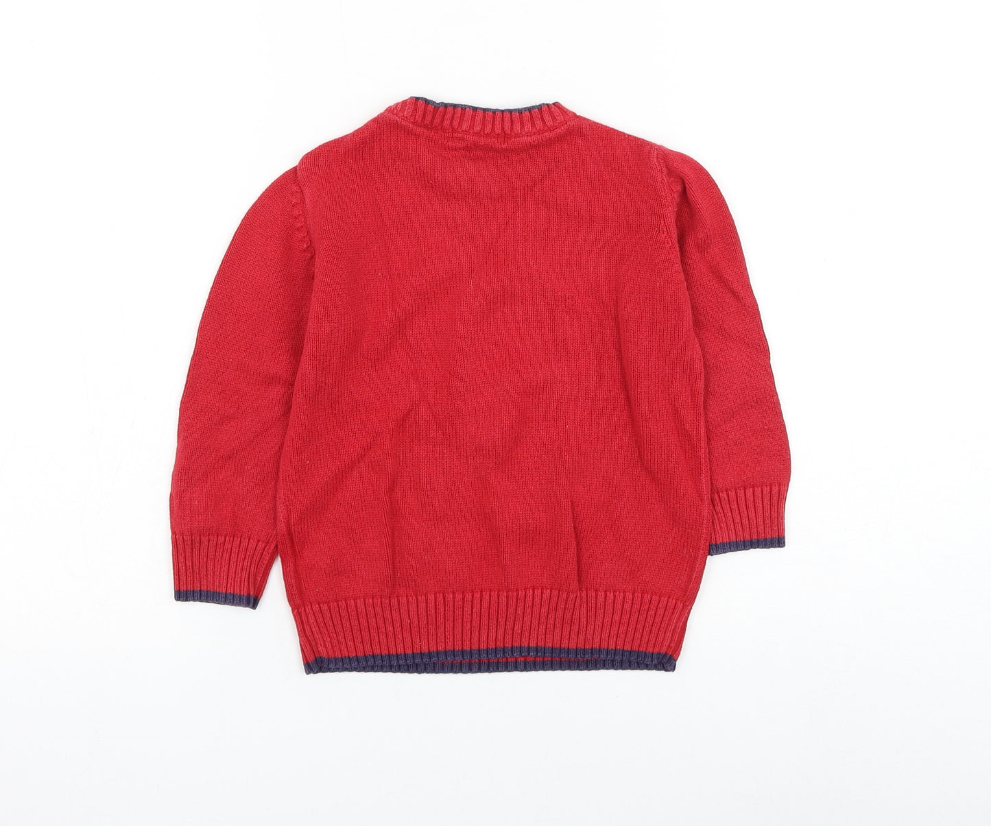 Blue Zoo Boys Red Round Neck Cotton Pullover Jumper Size 2-3 Years Pullover - Snowman Christmas