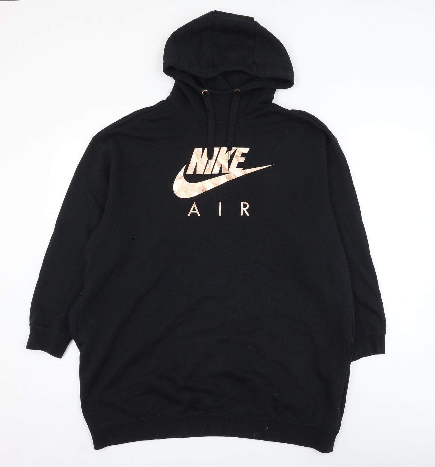 Nike Womens Black Cotton Pullover Hoodie Size M Pullover