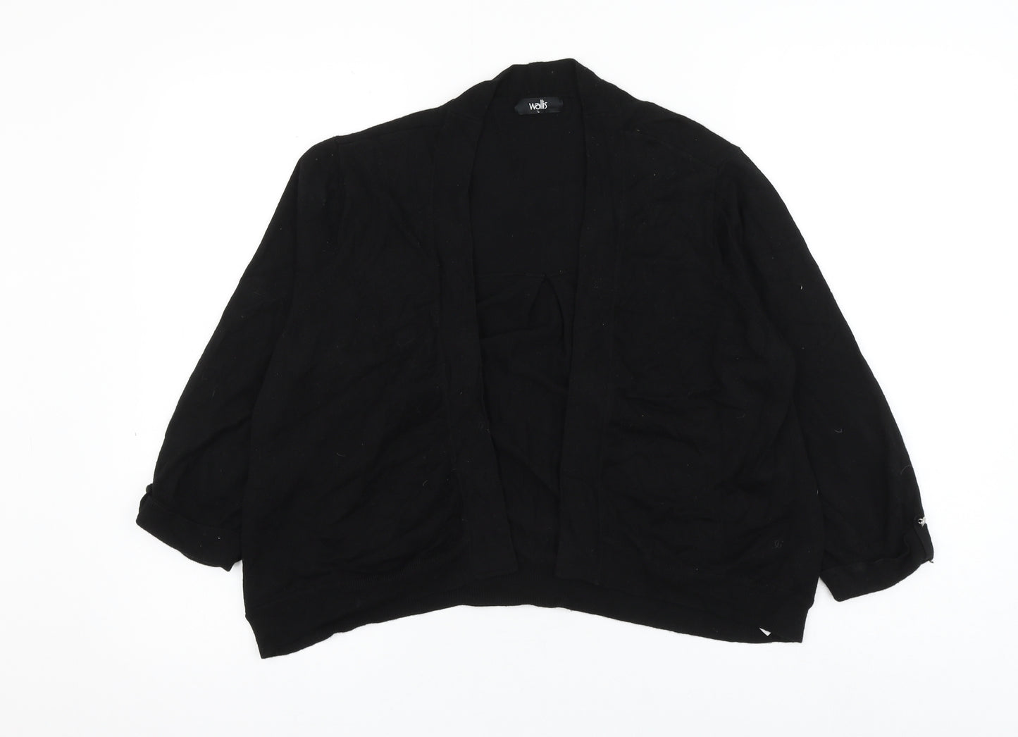 Wallis Womens Black V-Neck Viscose Cardigan Jumper Size L