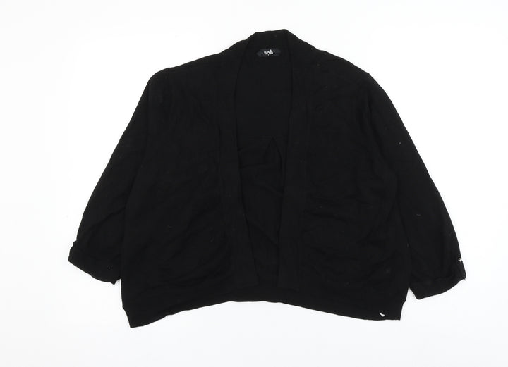 Wallis Womens Black V-Neck Viscose Cardigan Jumper Size L