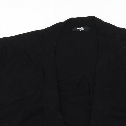 Wallis Womens Black V-Neck Viscose Cardigan Jumper Size L