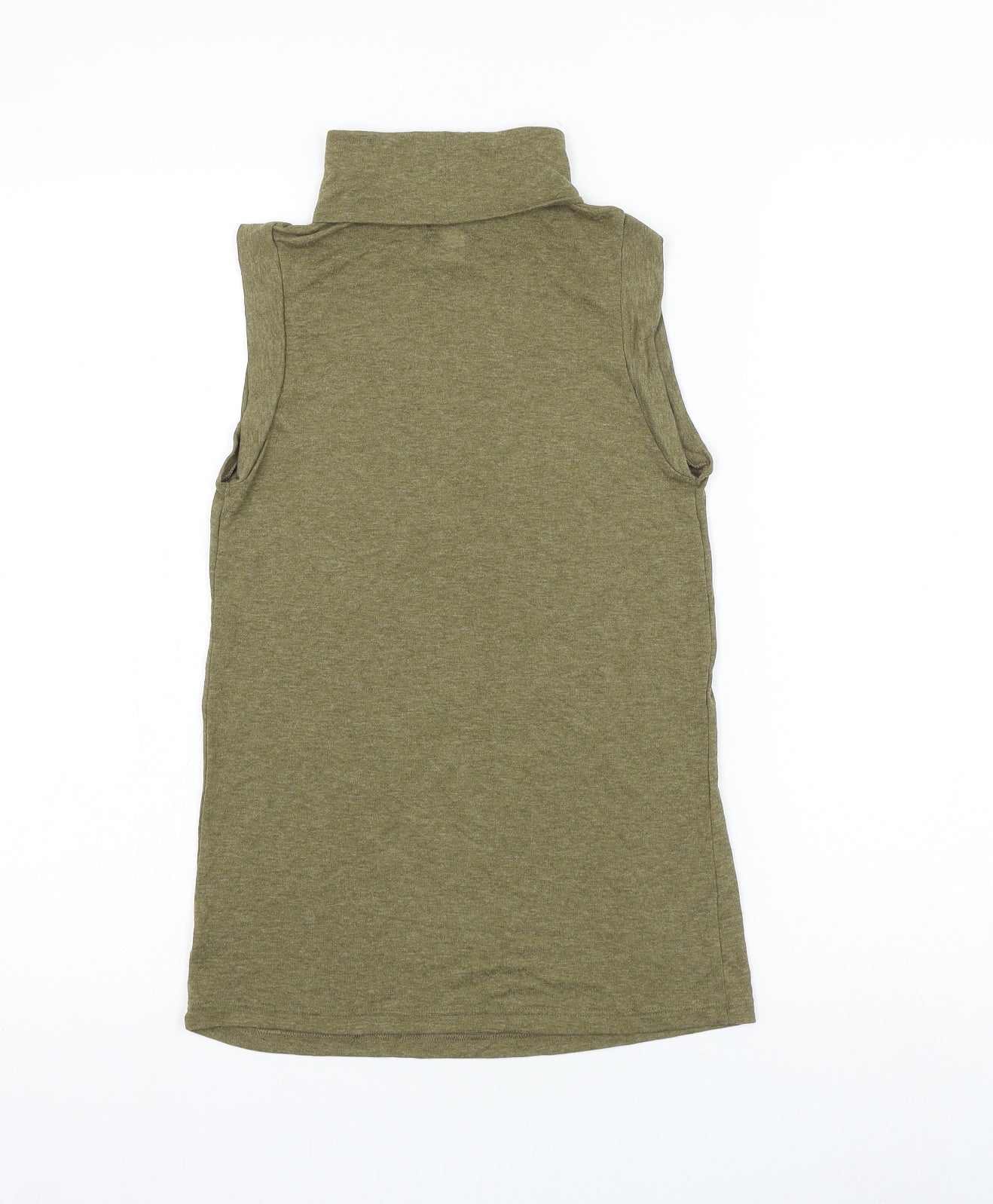 River Island Womens Green Polyester Basic Blouse Size 6 Roll Neck