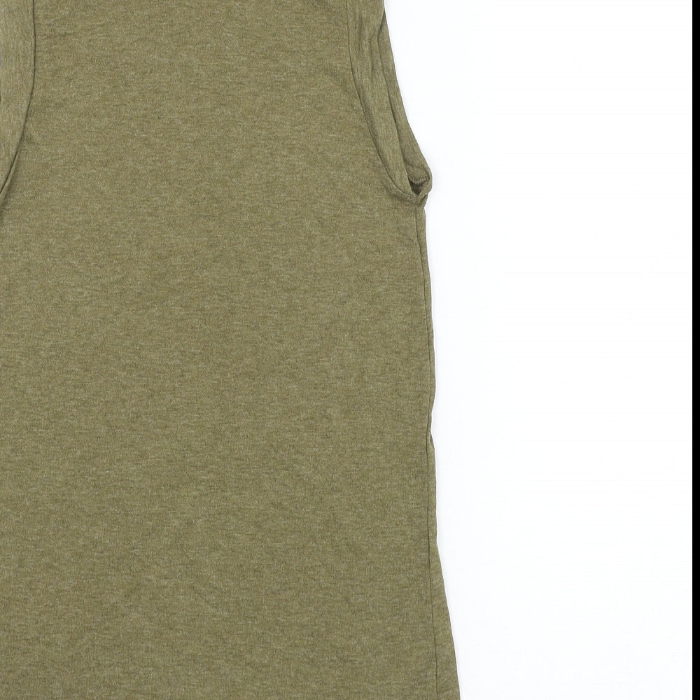 River Island Womens Green Polyester Basic Blouse Size 6 Roll Neck