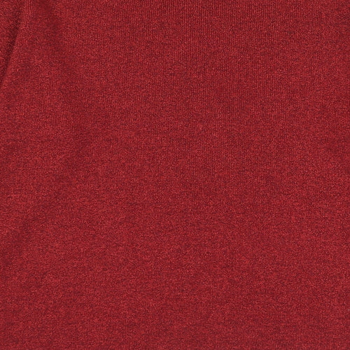 Donna Lewis Womens Red Round Neck Acrylic Pullover Jumper Size S