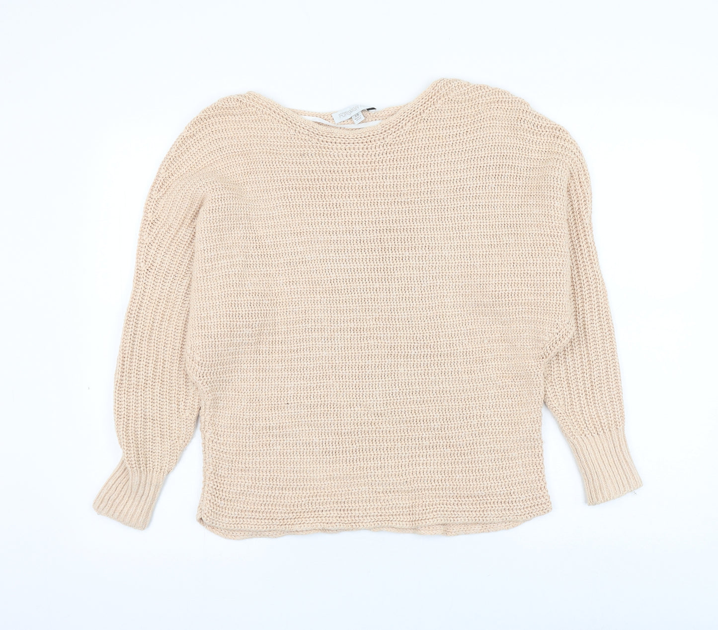 Forever New Womens Beige Boat Neck Cotton Pullover Jumper Size XS