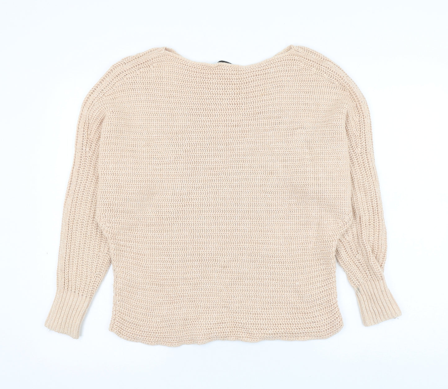 Forever New Womens Beige Boat Neck Cotton Pullover Jumper Size XS