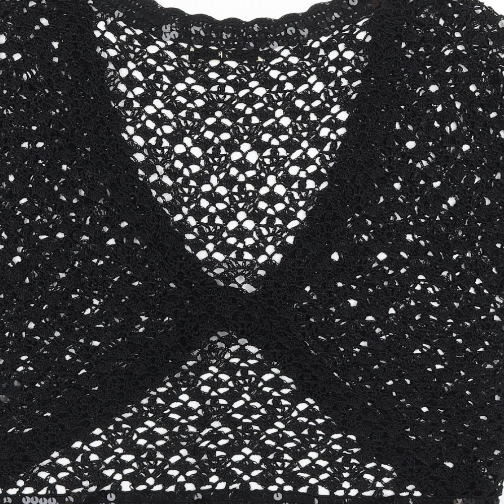 George Womens Black V-Neck Viscose Cardigan Jumper Size 14
