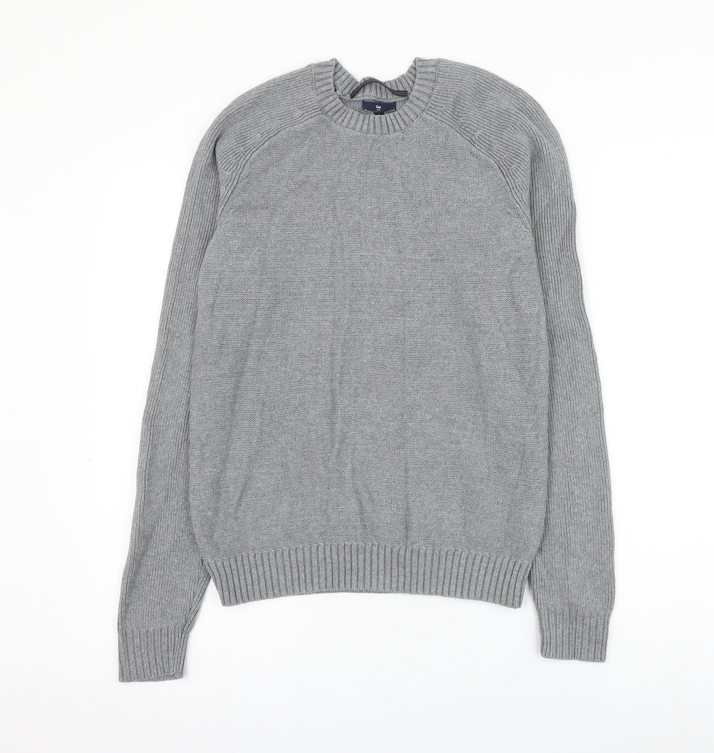 Gap Mens Grey Round Neck Cotton Pullover Jumper Size XS