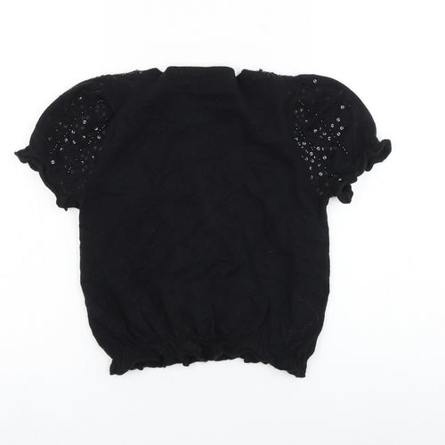 Miss Selfridge Womens Black Round Neck Viscose Cardigan Jumper Size 8
