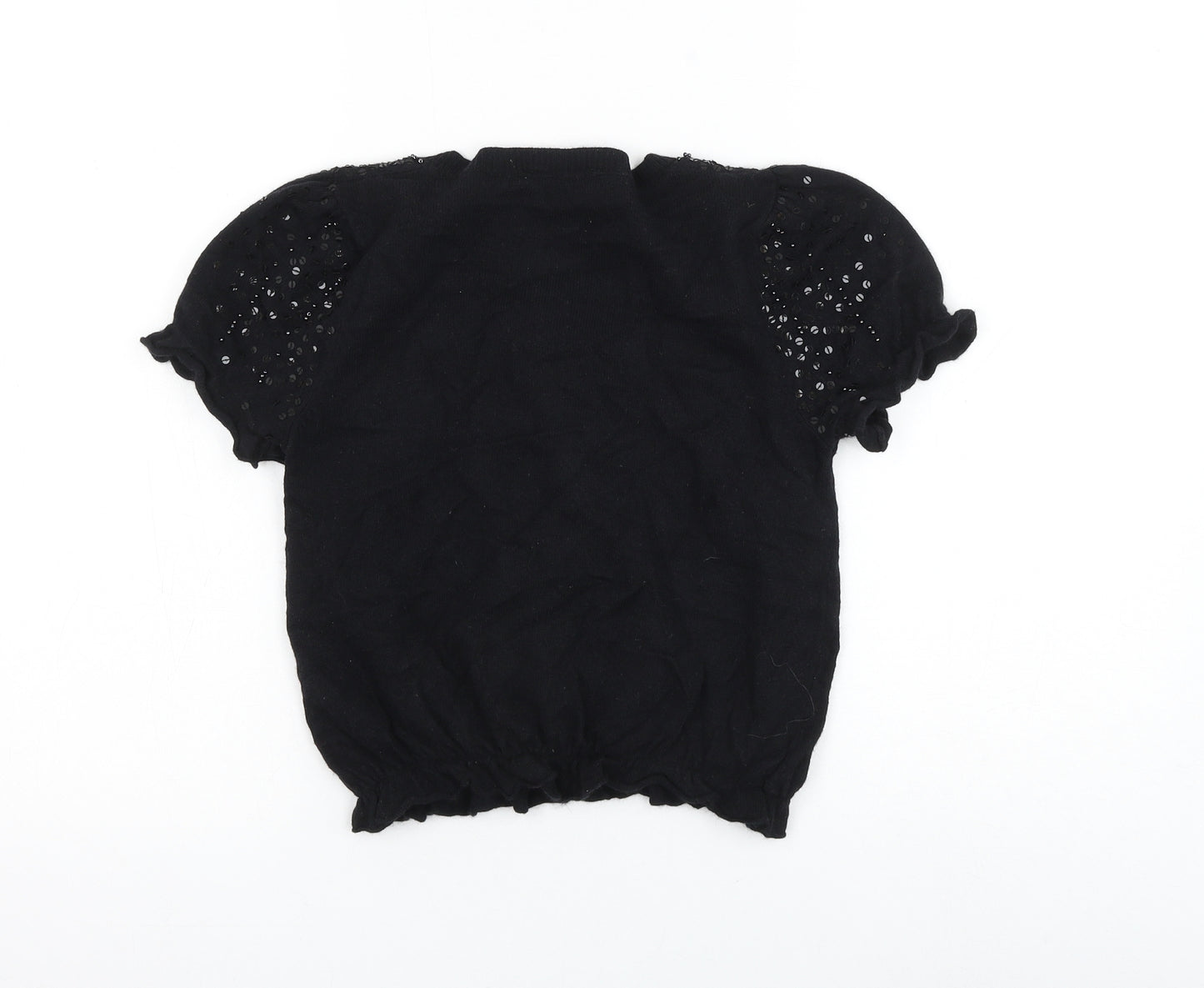 Miss Selfridge Womens Black Round Neck Viscose Cardigan Jumper Size 8