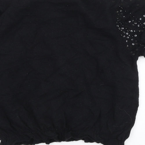 Miss Selfridge Womens Black Round Neck Viscose Cardigan Jumper Size 8