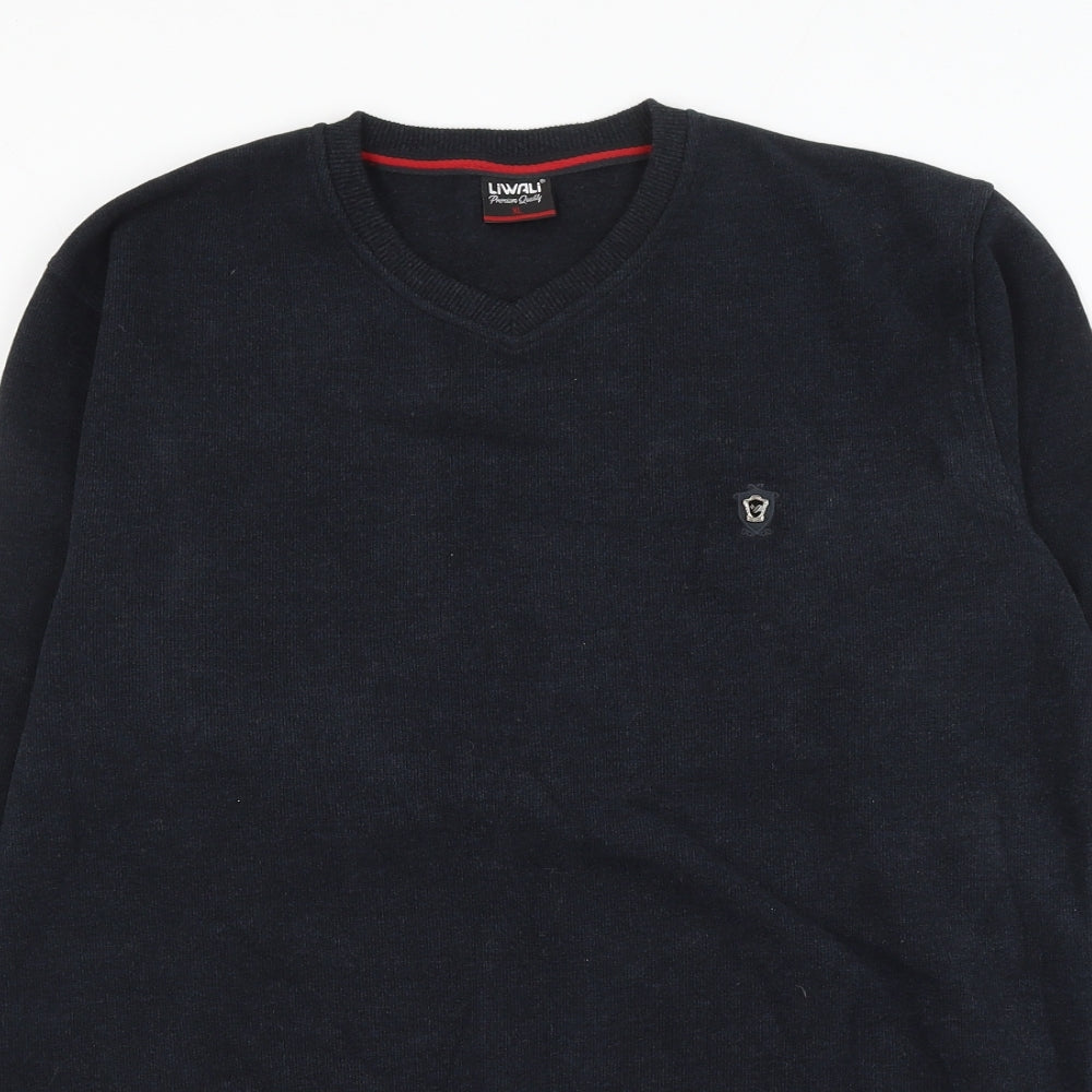 Liwali Mens Black Cotton Pullover Sweatshirt Size XL