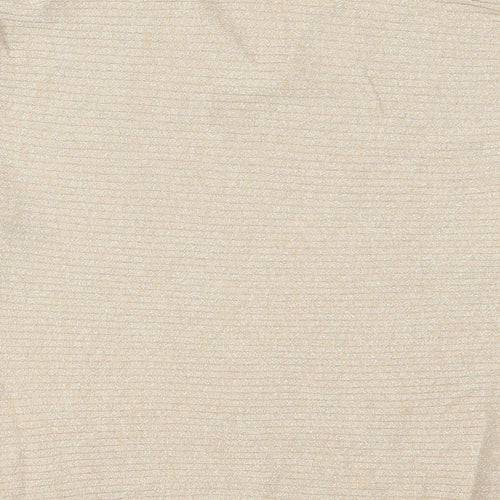 F&F Womens Gold V-Neck Viscose Pullover Jumper Size 8